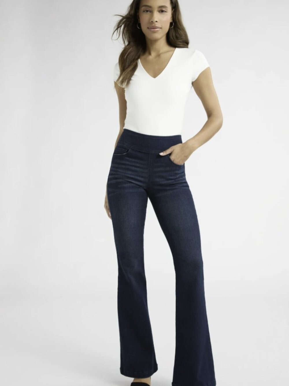 Sofia by Sofia Vergara Women's Melisa Flare High Rise Pull On Jeans